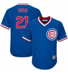 Youth Majestic Chicago Cubs 21 Sammy Sosa Authentic Royal Blue Cooperstown Cool Base MLB Jersey