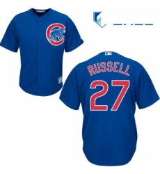 Youth Majestic Chicago Cubs 27 Addison Russell Authentic Royal Blue Alternate Cool Base MLB Jersey