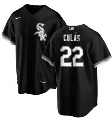 Men Chicago White Sox 22 Oscar Col E1s Black Cool Base Stitched Jersey