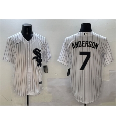 Men Chicago White Sox 7 Tim Anderson White Cool Base Stitched Baseball Jersey