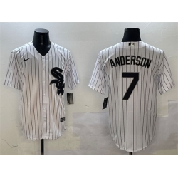 Men Chicago White Sox 7 Tim Anderson White Cool Base Stitched Baseball Jersey