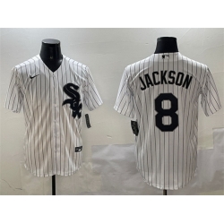 Men Chicago White Sox 8 Bo Jackson White Cool Base Stitched Baseball Jersey