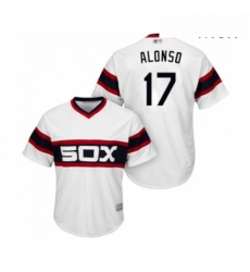 Mens Chicago White Sox 17 Yonder Alonso Replica White 2013 Alternate Home Cool Base Baseball Jersey 