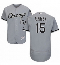 Mens Majestic Chicago White Sox 15 Adam Engel Grey Road Flex Base Authentic Collection MLB Jersey