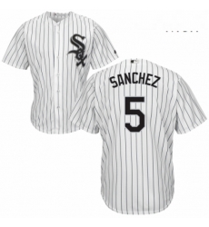 Mens Majestic Chicago White Sox 5 Yolmer Sanchez Replica White Home Cool Base MLB Jersey 