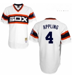 Mens Mitchell and Ness 1983 Chicago White Sox 4 Luke Appling Replica White Throwback MLB Jersey