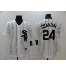 White Sox 24 Yasmani Grandal White 2020 Nike Cool Base Jersey