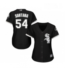 Womens Chicago White Sox 54 Ervin Santana Replica Black Alternate Home Cool Base Baseball Jersey 