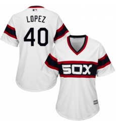 Womens Majestic Chicago White Sox 40 Reynaldo Lopez Authentic White 2013 Alternate Home Cool Base MLB Jersey 