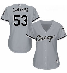 Womens Majestic Chicago White Sox 53 Welington Castillo Authentic Grey Road Cool Base MLB Jersey 