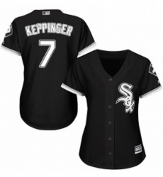 Womens Majestic Chicago White Sox 7 Jeff Keppinger Replica Black Alternate Home Cool Base MLB Jersey