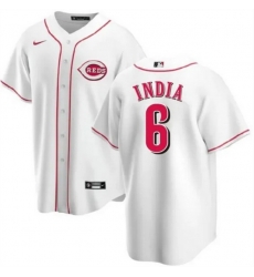 Men Cincinnati Reds 6 Jonathan India White Cool Base Stitched Baseball Jersey