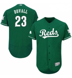 Mens Majestic Cincinnati Reds 23 Adam Duvall Green Celtic Flexbase Authentic Collection MLB Jersey