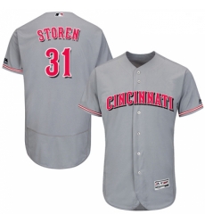 Mens Majestic Cincinnati Reds 31 Drew Storen Grey Flexbase Authentic Collection MLB Jersey