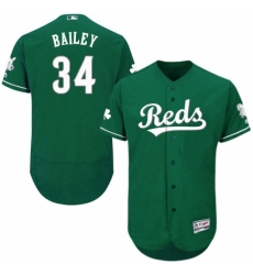 Mens Majestic Cincinnati Reds 34 Homer Bailey Green Celtic Flexbase Authentic Collection MLB Jersey