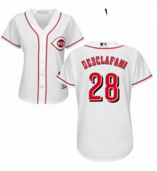 Womens Majestic Cincinnati Reds 28 Anthony DeSclafani Replica White Home Cool Base MLB Jersey