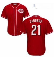 Youth Majestic Cincinnati Reds 21 Reggie Sanders Authentic Red Alternate Cool Base MLB Jersey