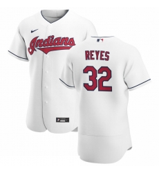 Men Cleveland Indians 32 Franmil Reyes Men Nike White Home 2020 Flex Base Team MLB Jersey