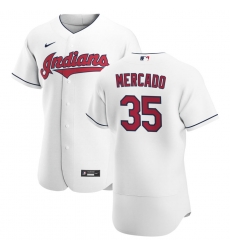 Men Cleveland Indians 35 Oscar Mercado Men Nike White Home 2020 Flex Base Team MLB Jersey