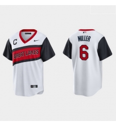 Men Cleveland Indians 6 Owen Miller Men Nike White 2021 Little League Class Game MLB Jersey