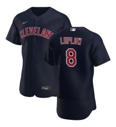 Men Cleveland Indians 8 Jordan Luplow Men Nike Navy Alternate 2020 Flex Base Player MLB Jersey