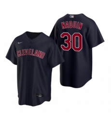 Mens Nike Cleveland Indians 30 Tyler Naquin Navy Alternate Stitched Baseball Jerse