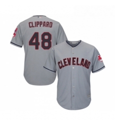 Youth Cleveland Indians 48 Tyler Clippard Replica Navy Blue Alternate 1 Cool Base Baseball Jersey 