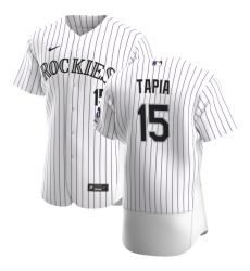 Men Colorado Rockies 15 Raimel Tapia Men Nike White Home 2020 Flex Base Player MLB Jersey