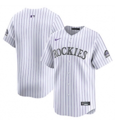 Men Colorado Rockies Blank White Home Limited Stitched Baseball Jersey