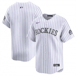 Men Colorado Rockies Blank White Home Limited Stitched Baseball Jersey