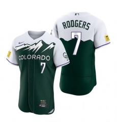 Men Nike Nike Colorado Rockies #7 Brendan Rodgers City Connect Stitched Flex Base Baseball Jersey