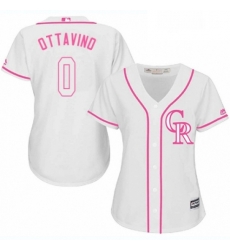 Womens Majestic Colorado Rockies 0 Adam Ottavino Authentic White Fashion Cool Base MLB Jersey 