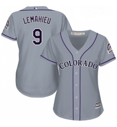 Womens Majestic Colorado Rockies 9 DJ LeMahieu Replica Grey Road Cool Base MLB Jersey