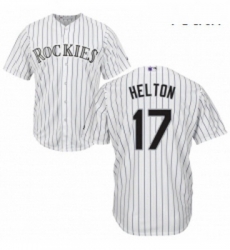 Youth Majestic Colorado Rockies 17 Todd Helton Authentic White Home Cool Base MLB Jersey