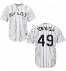 Youth Majestic Colorado Rockies 49 Antonio Senzatela Replica White Home Cool Base MLB Jersey 