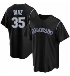 Youth Nike Colorado Rockies 35 Elias Diaz Black Purple Jersey