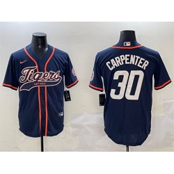 Men Detroit Tigers 30 Kerry Carpenter Navy With Patch Cool Base Stitched Baseball Jersey