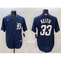 Men Detroit Tigers 33 Colt Keith Navy Cool Base Stitched Baseball Jersey