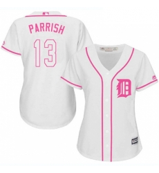 Womens Majestic Detroit Tigers 13 Lance Parrish Replica White Fashion Cool Base MLB Jersey