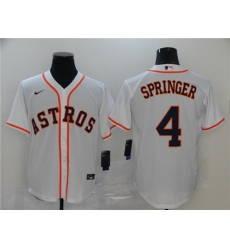 Astros 4 George Springer White 2020 Nike Cool Base Jersey