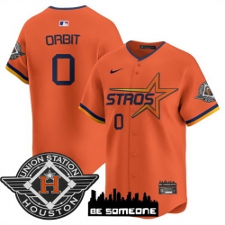 Men Houston Astros 0 Orbit Orange 2025 City Connect Limited Stitched Baseball Jersey