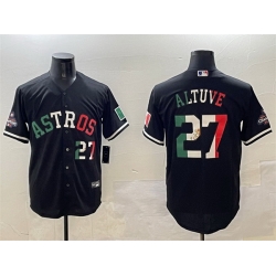 Men Houston Astros 27 Jose Altuve Black Mexico With World Serise Champions Patch Cool Base Stitched Baseball Jersey