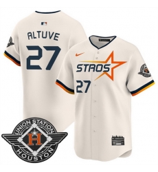 Men Houston Astros 27 Jose Altuve Cream 2025 City Connect Limited Stitched Baseball Jersey