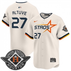 Men Houston Astros 27 Jose Altuve Cream 2025 City Connect Limited Stitched Baseball Jersey