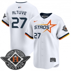 Men Houston Astros 27 Jose Altuve White 2025 City Connect Limited Stitched Baseball Jersey