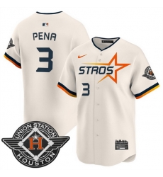 Men Houston Astros 3 Jeremy Pena Cream 2025 City Connect Limited Stitched Baseball Jersey