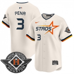 Men Houston Astros 3 Jeremy Pena Cream 2025 City Connect Limited Stitched Baseball Jersey