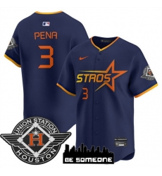 Men Houston Astros 3 Jeremy Pena Navy 2025 City Connect Limited Stitched Baseball Jersey