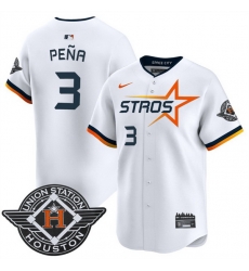 Men Houston Astros 3 Jeremy Pena White 2025 City Connect Limited Stitched Baseball Jersey