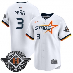 Men Houston Astros 3 Jeremy Pena White 2025 City Connect Limited Stitched Baseball Jersey